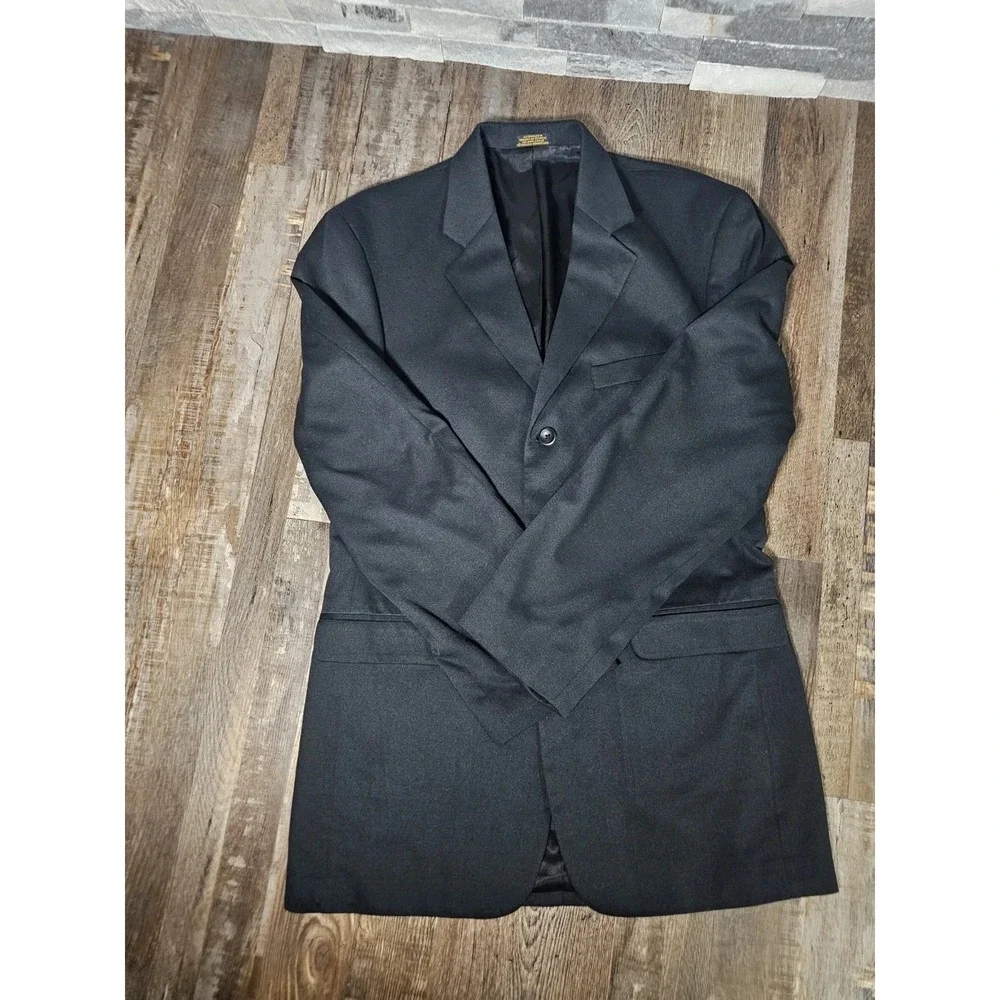 J Ferrar Suit Jacket Mens 38L (Long) Black 3 Button Classic Blazer Sports Coat